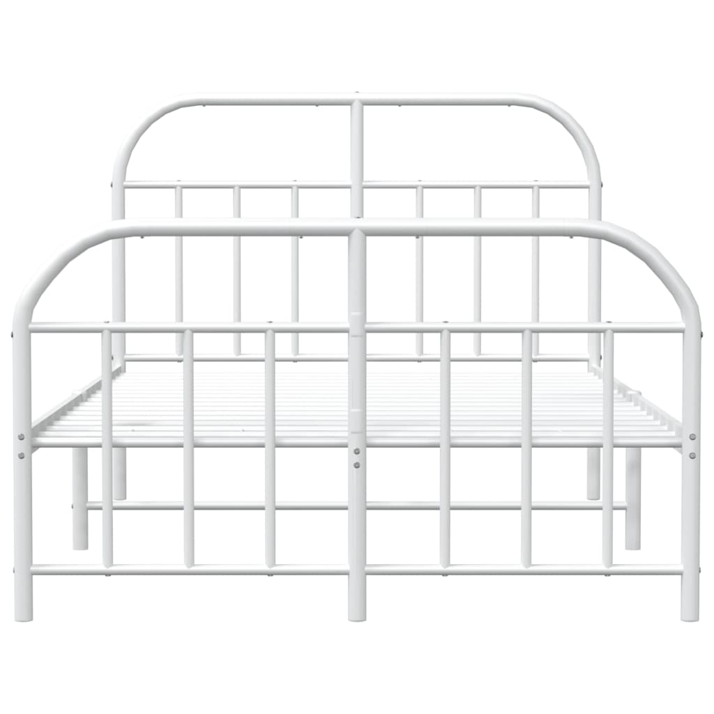 Estrutura de cama com cabeceira e pés 120x190 cm metal branco