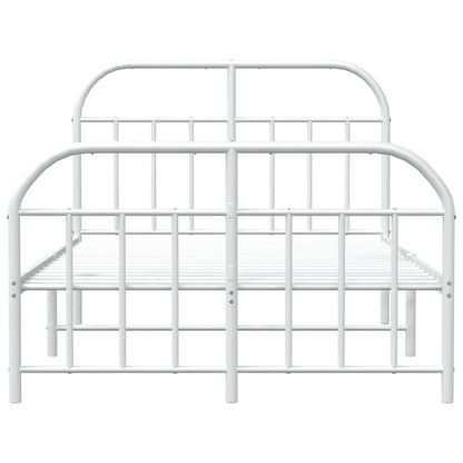 Estrutura de cama com cabeceira e pés 120x190 cm metal branco