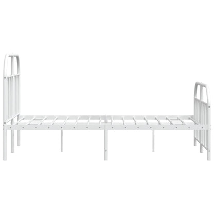 Estrutura de cama com cabeceira e pés 120x190 cm metal branco