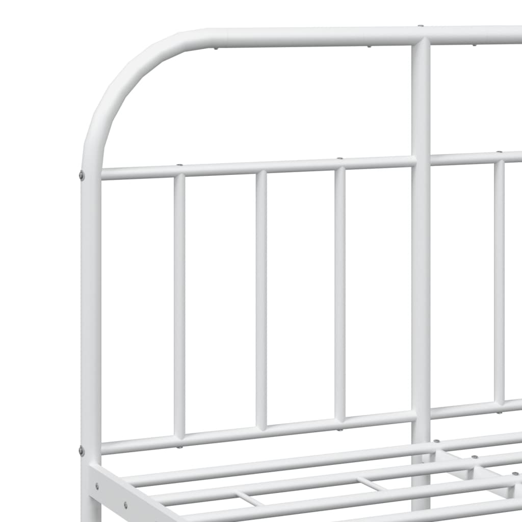 Estrutura de cama com cabeceira e pés 120x190 cm metal branco