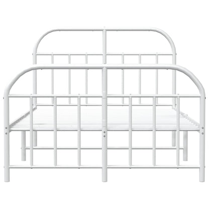 Estrutura de cama com cabeceira e pés 120x200 cm metal branco