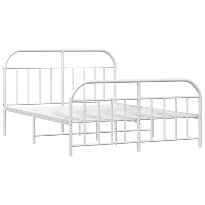 Estrutura de cama com cabeceira e pés 135x190 cm metal branco