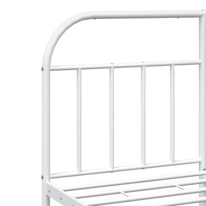 Estrutura de cama com cabeceira e pés 135x190 cm metal branco