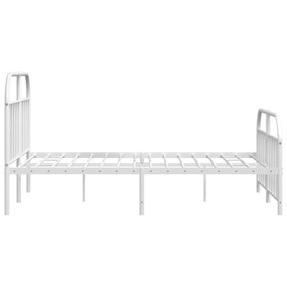 Estrutura de cama com cabeceira e pés 150x200 cm metal branco