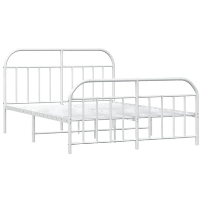 Estrutura de cama com cabeceira e pés 180x200 cm metal branco