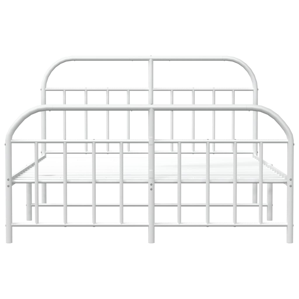 Estrutura de cama com cabeceira e pés 180x200 cm metal branco