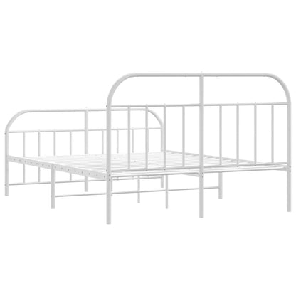 Estrutura de cama com cabeceira e pés 180x200 cm metal branco