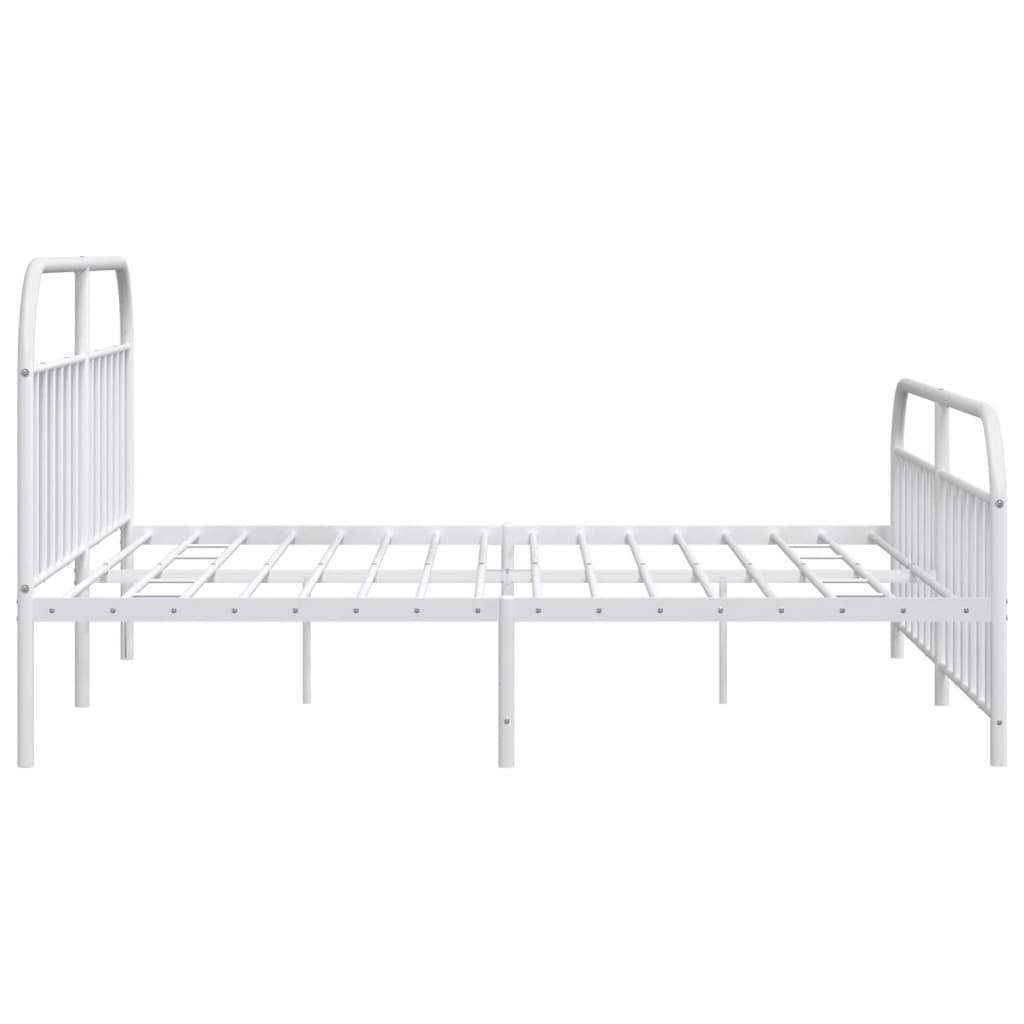 Estrutura de cama com cabeceira e pés 193x203 cm metal branco