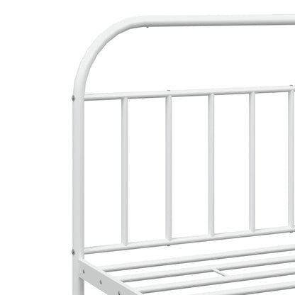 Estrutura de cama com cabeceira e pés 193x203 cm metal branco