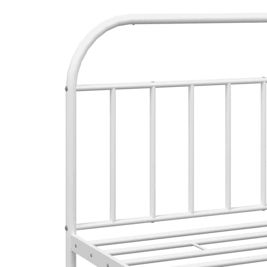 Estrutura de cama com cabeceira e pés 200x200 cm metal branco