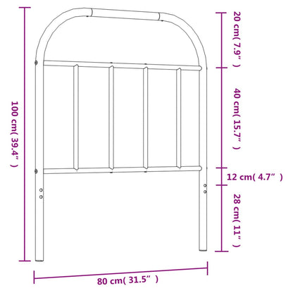 Cabeceira de cama 75 cm metal branco