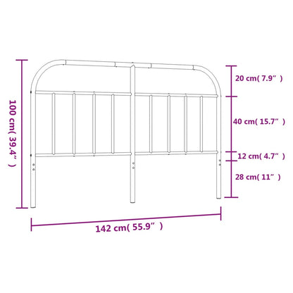 Cabeceira de cama 135 cm metal branco