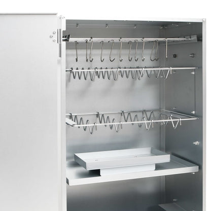 Defumador BBQ c/ aparas madeira 44,5x29x83 cm aço galvanizado