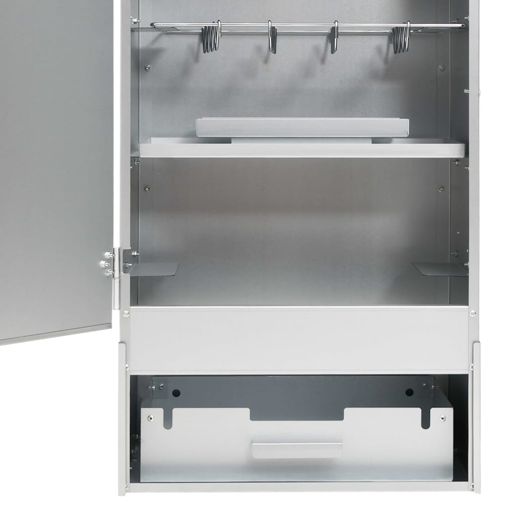 Defumador BBQ c/ aparas madeira 44,5x29x83 cm aço galvanizado