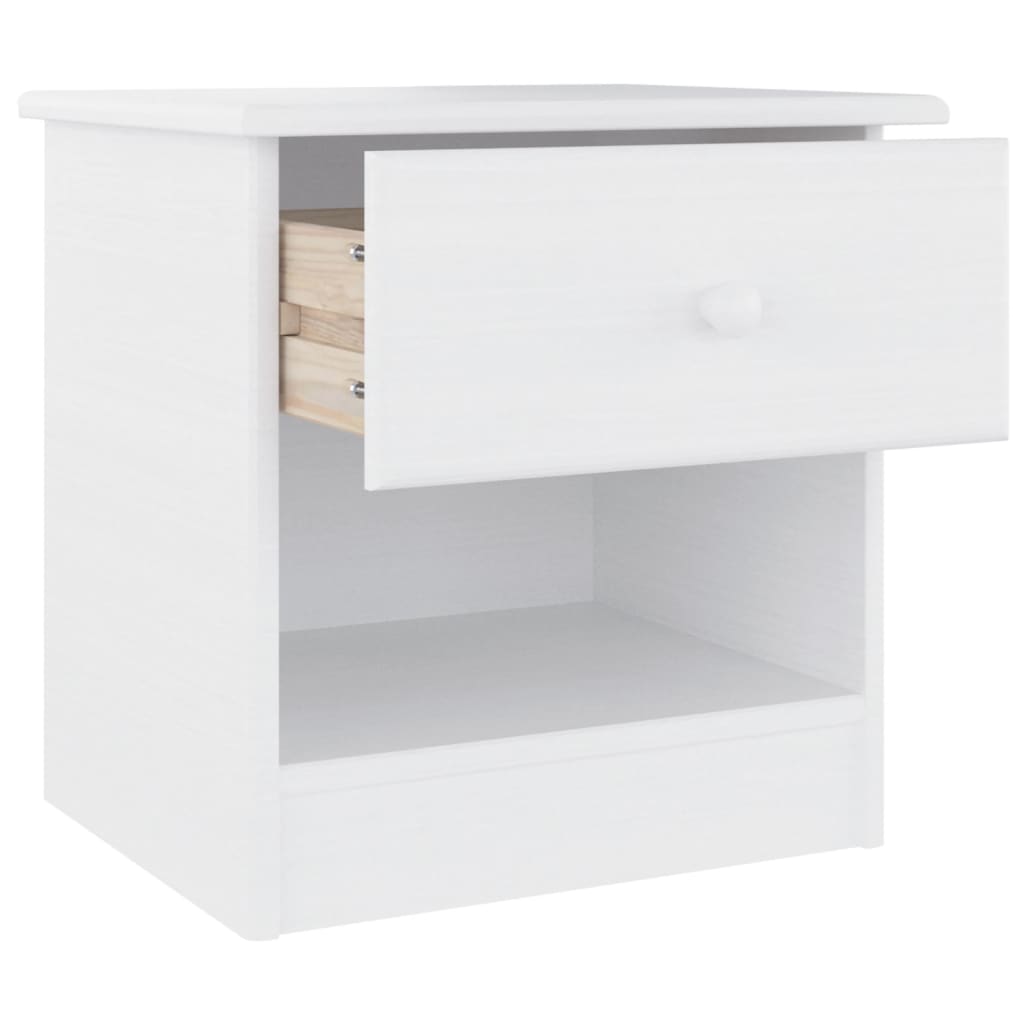 Mesa de cabeceira ALTA 43x35x40,5 cm pinho maciço branco