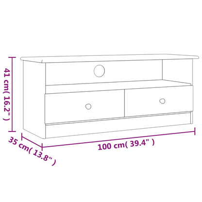 Móvel de TV c/ gavetas ALTA 100x35x41 cm pinho maciço