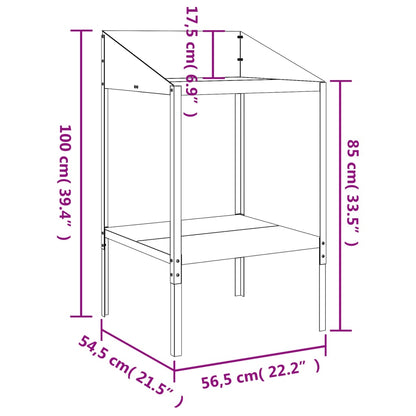 Suporte para plantas 56,5x54,5x100 cm aço galvanizado antracite