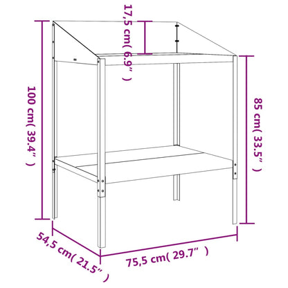 Suporte para plantas 75,5x54,5x100 cm aço galvanizado antracite