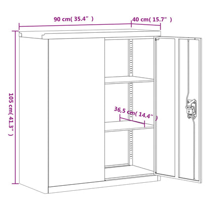 Arquivador 90x40x105 cm aço cinzento-claro e cinzento-escuro