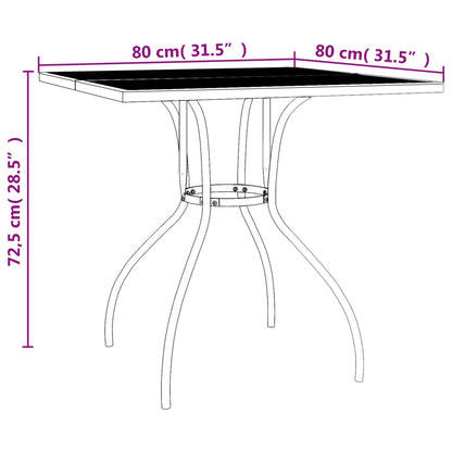 3 pcs conjunto de jantar para jardim aço antracite