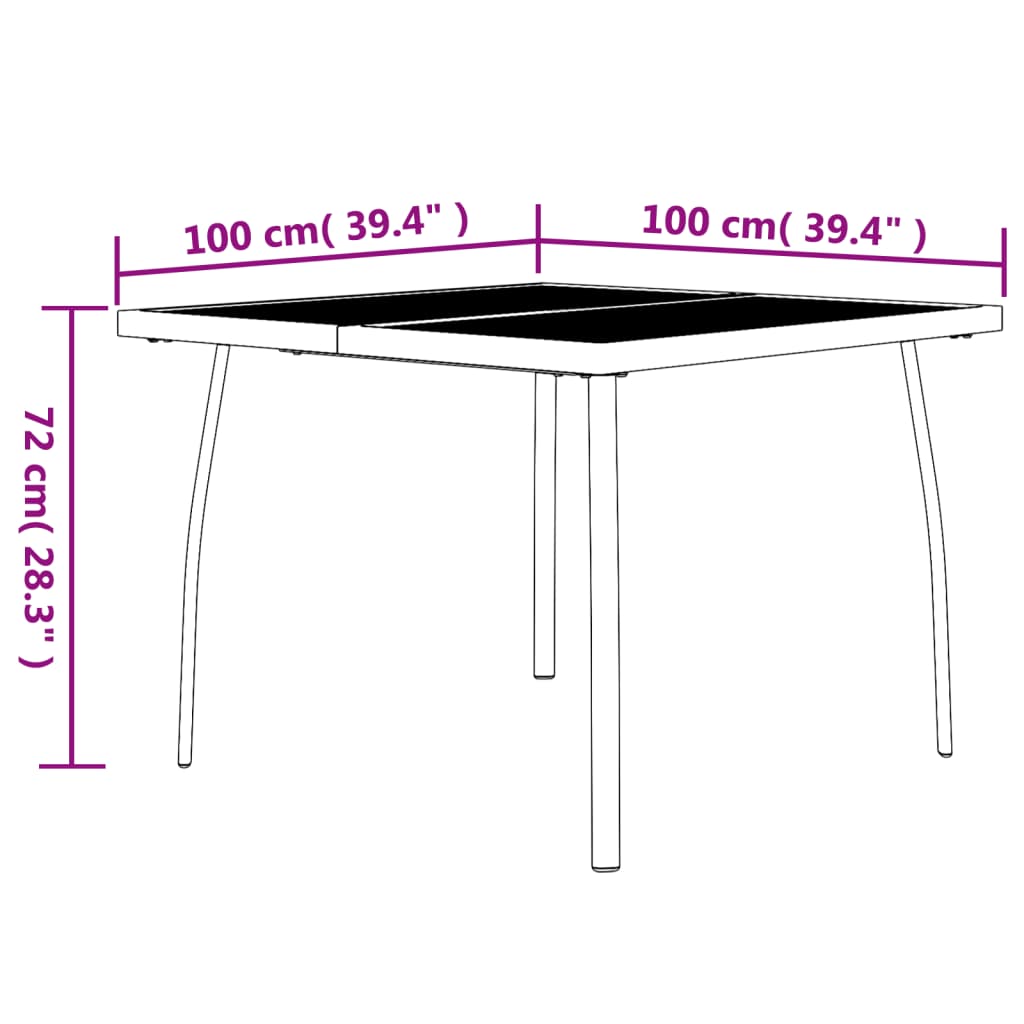 5 pcs conjunto de jantar para jardim aço antracite