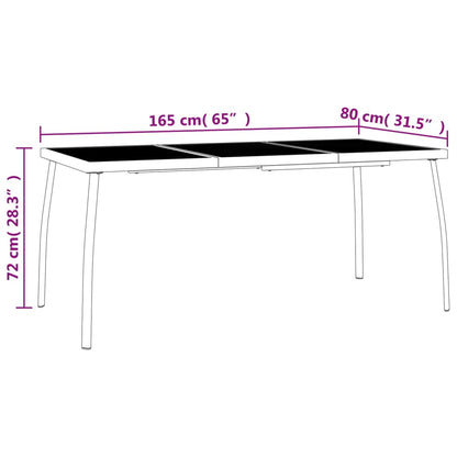 5 pcs conjunto de jantar para jardim aço antracite