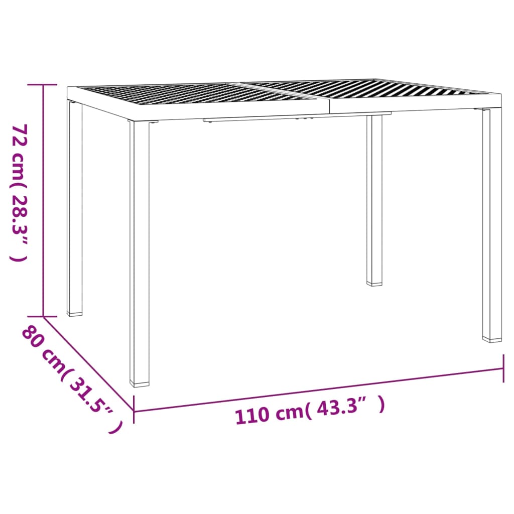 3 pcs conjunto de jantar para jardim aço antracite