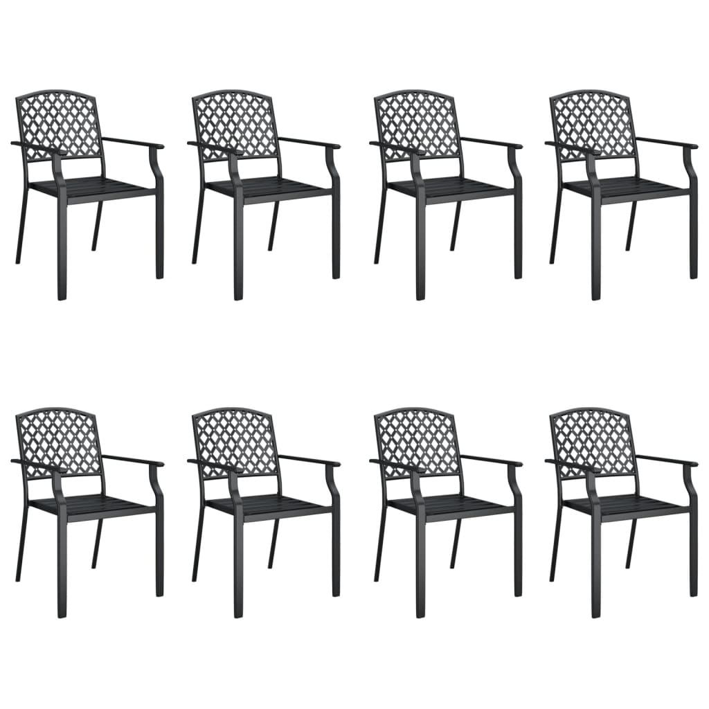 9 pcs conjunto de jantar para jardim aço antracite