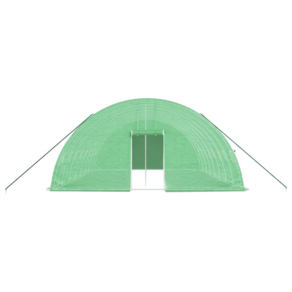 Estufa com estrutura de aço 48 m² 8x6x2,85 m verde