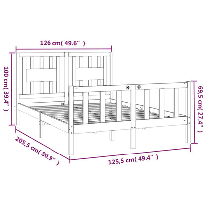 Estrutura de cama com cabeceira 120x200 cm pinho maciço