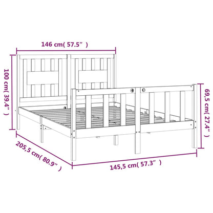 Estrutura de cama com cabeceira 140x200 cm pinho maciço