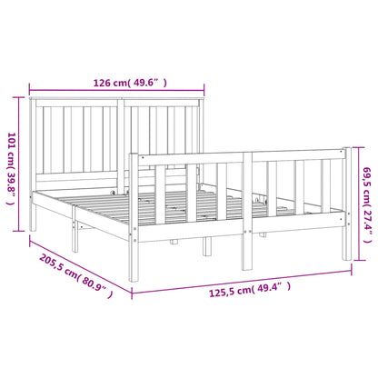 Estrutura de cama com cabeceira 120x200 cm pinho maciço