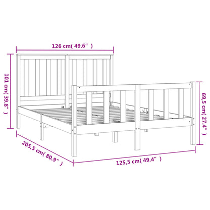 Estrutura de cama com cabeceira 120x200 cm pinho maciço preto