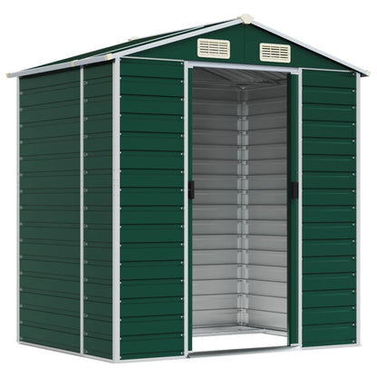 Abrigo de jardim 191x130x198 cm aço galvanizado verde