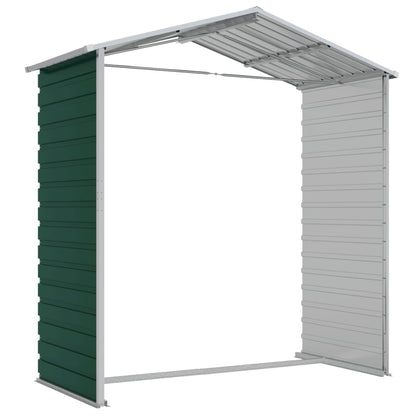 Abrigo de jardim 191x130x198 cm aço galvanizado verde