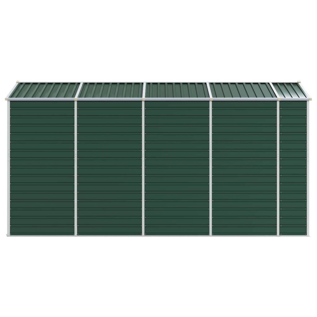 Abrigo de jardim 191x385x198 cm aço galvanizado verde