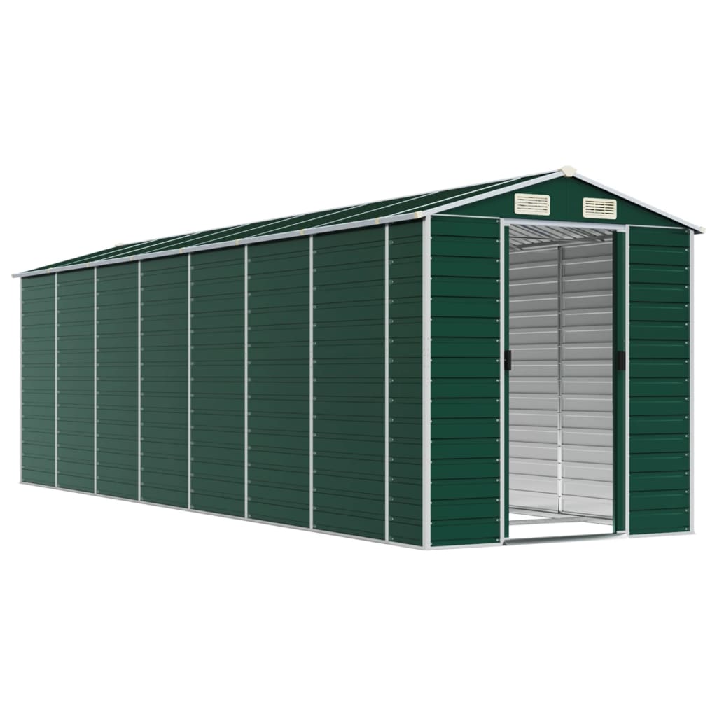 Abrigo de jardim 191x640x198 cm aço galvanizado verde