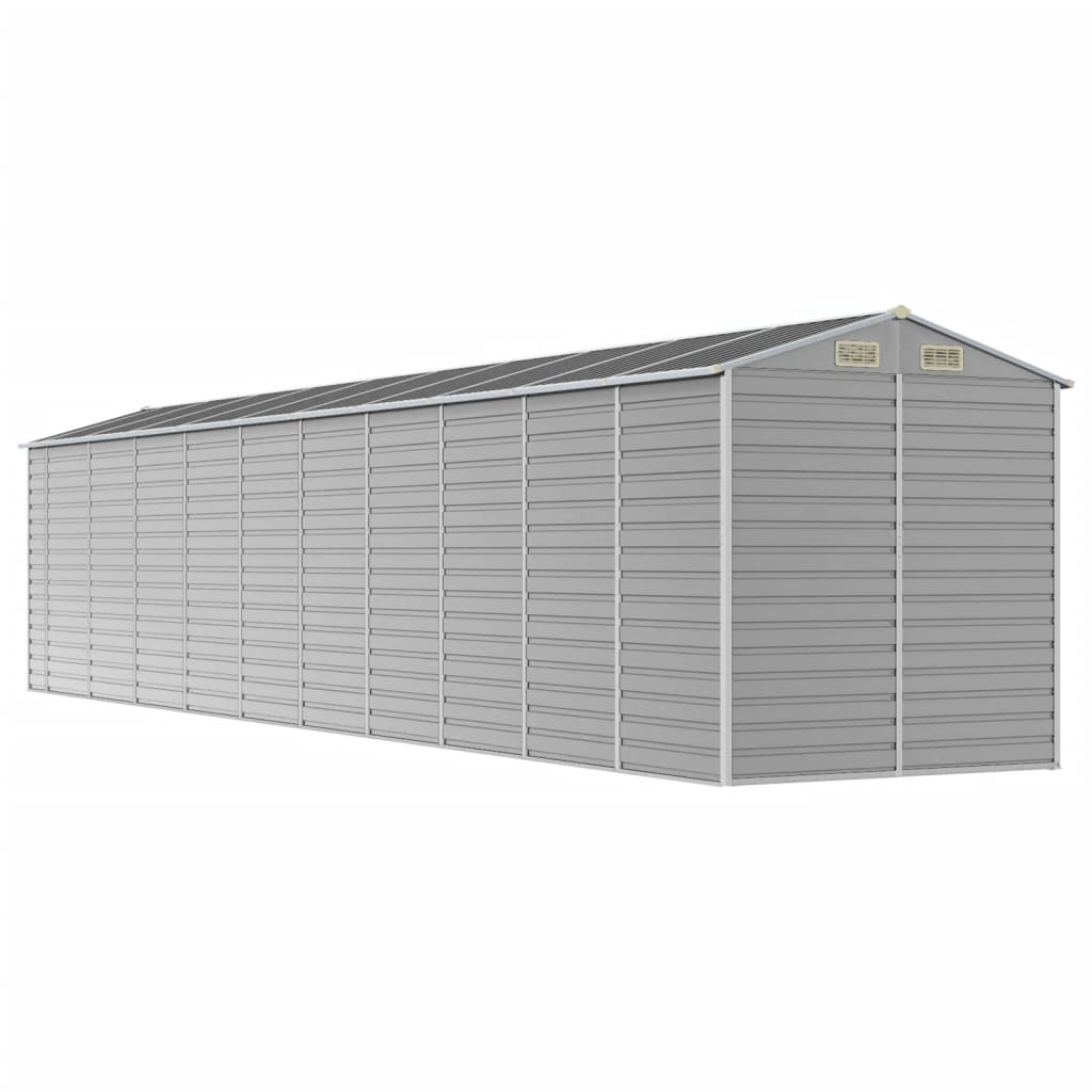 Abrigo de jardim 191x895x198 cm aço galvanizado cinzento-claro