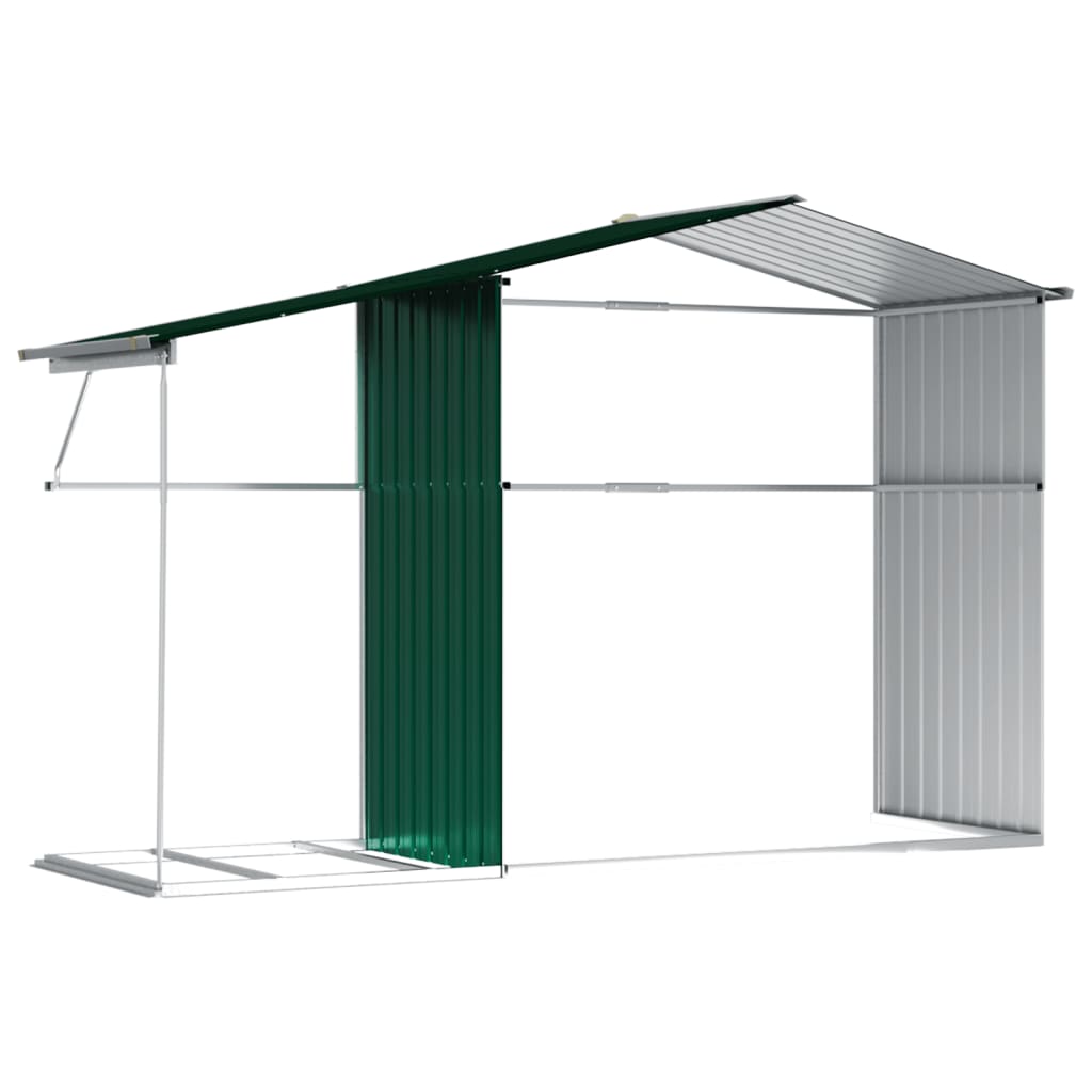 Abrigo de Jardim em Aço Galvanizado - 277x192,5x179 cm - Verde