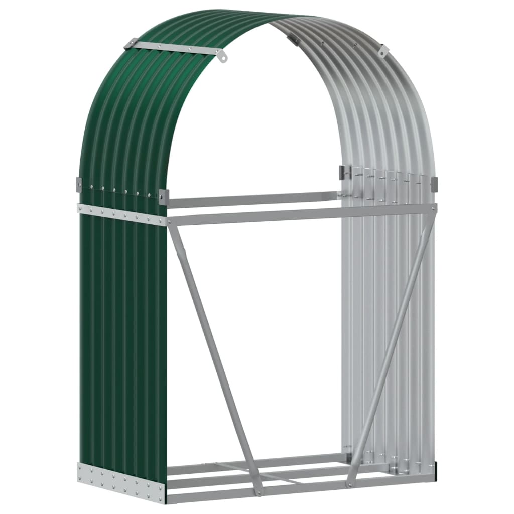 Suporte de lenha 80x45x120 cm aço galvanizado verde