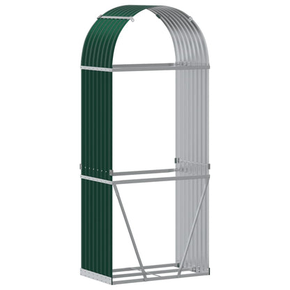 Suporte de lenha 80x45x190 cm aço galvanizado verde