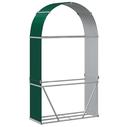 Suporte de lenha 120x45x210 cm aço galvanizado verde