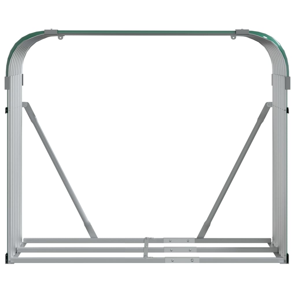 Suporte de lenha 120x45x100 cm aço galvanizado verde