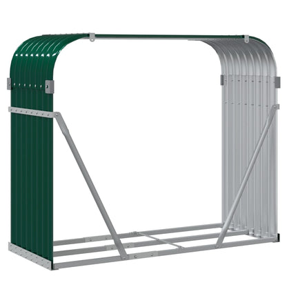 Suporte de lenha 120x45x100 cm aço galvanizado verde