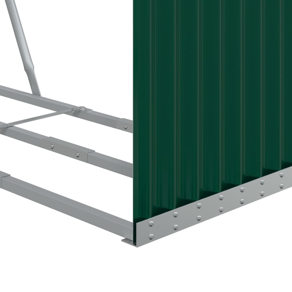 Suporte de lenha 120x45x100 cm aço galvanizado verde