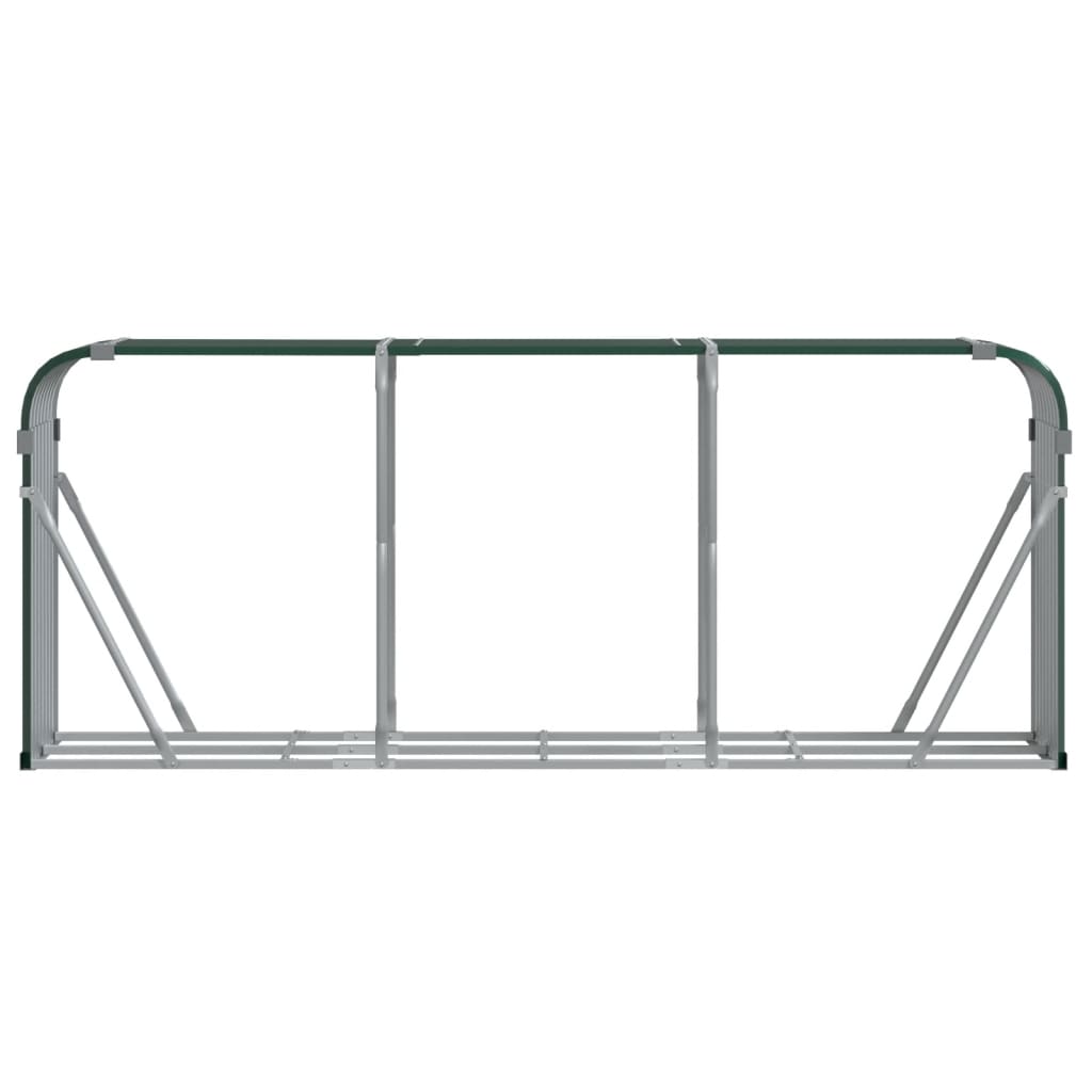 Suporte de lenha 234x45x100 cm aço galvanizado verde