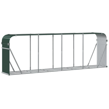 Suporte de lenha 300x45x100 cm aço galvanizado verde