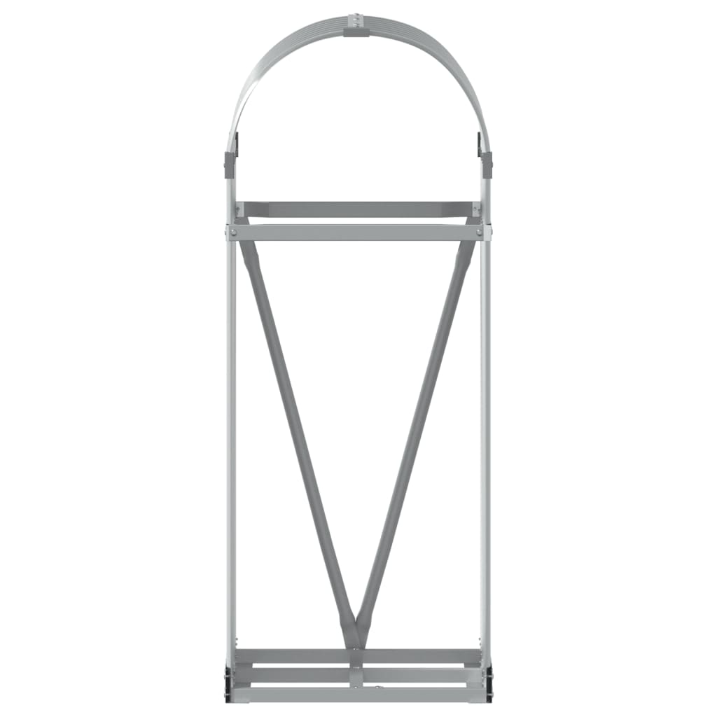 Suporte de lenha 40x45x100 cm aço galvanizado cinza-claro