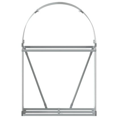 Suporte de lenha 80x45x120 cm aço galvanizado cinza-claro