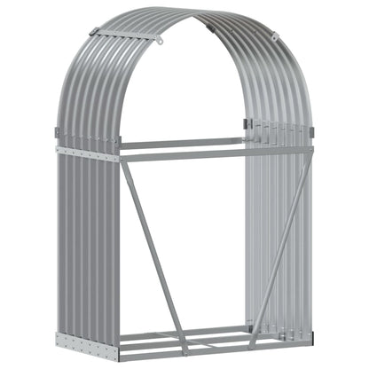 Suporte de lenha 80x45x120 cm aço galvanizado cinza-claro